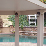 Anaheim Hills Solid Patio Cover with porch lights